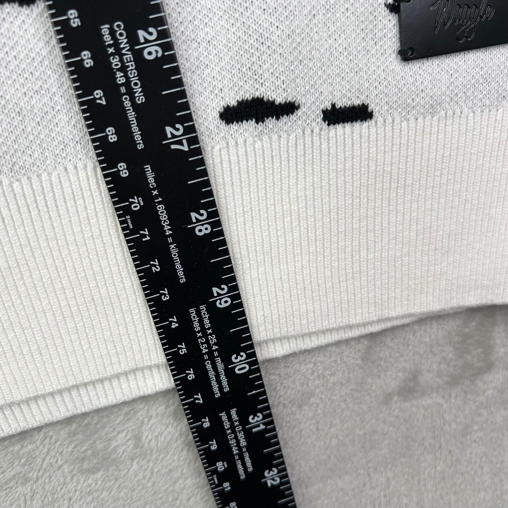 Waggle Loon Call Wildknit Crewneck Sweater Mens XL White Black Bird Graphic - Picture 9 of 11